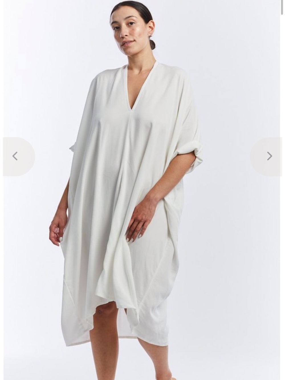 MIRANDA BENNETT STUDIO muse midi Rayon dress in natural White One size Lagenlook